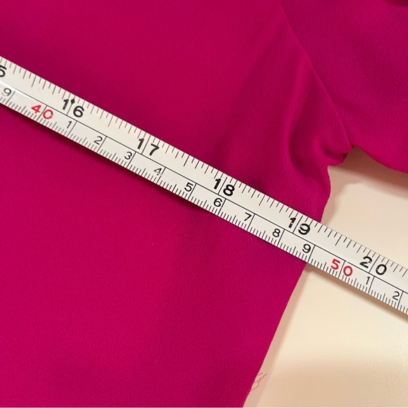 NEW Belle Badgley Mischka Magenta Long Sleeve Ruffle front Mini cocktail Dress - Picture 7 of 17